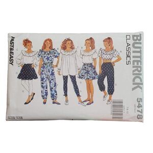Butterick Classics 5478 Girls' TOP, SKIRT, PANTS  LEGGINGS Pattern Sz 7-10 Uncut
